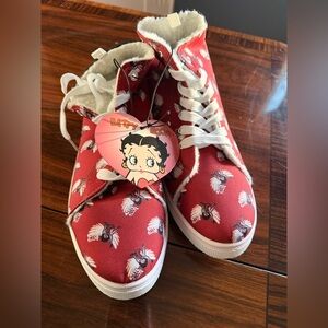 Betty Boop Red High-Top Sneakers size 8